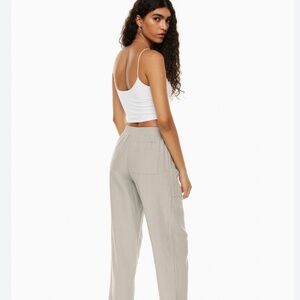 Artizia Wifred Free Barrel Pants Rare Linen Cotton blend Utility Pockets Gray 4